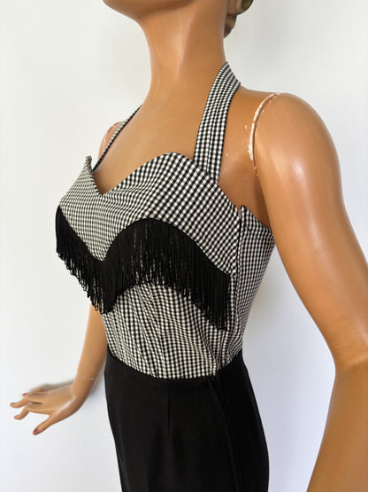 Holly Halter Top Gingham Fringe