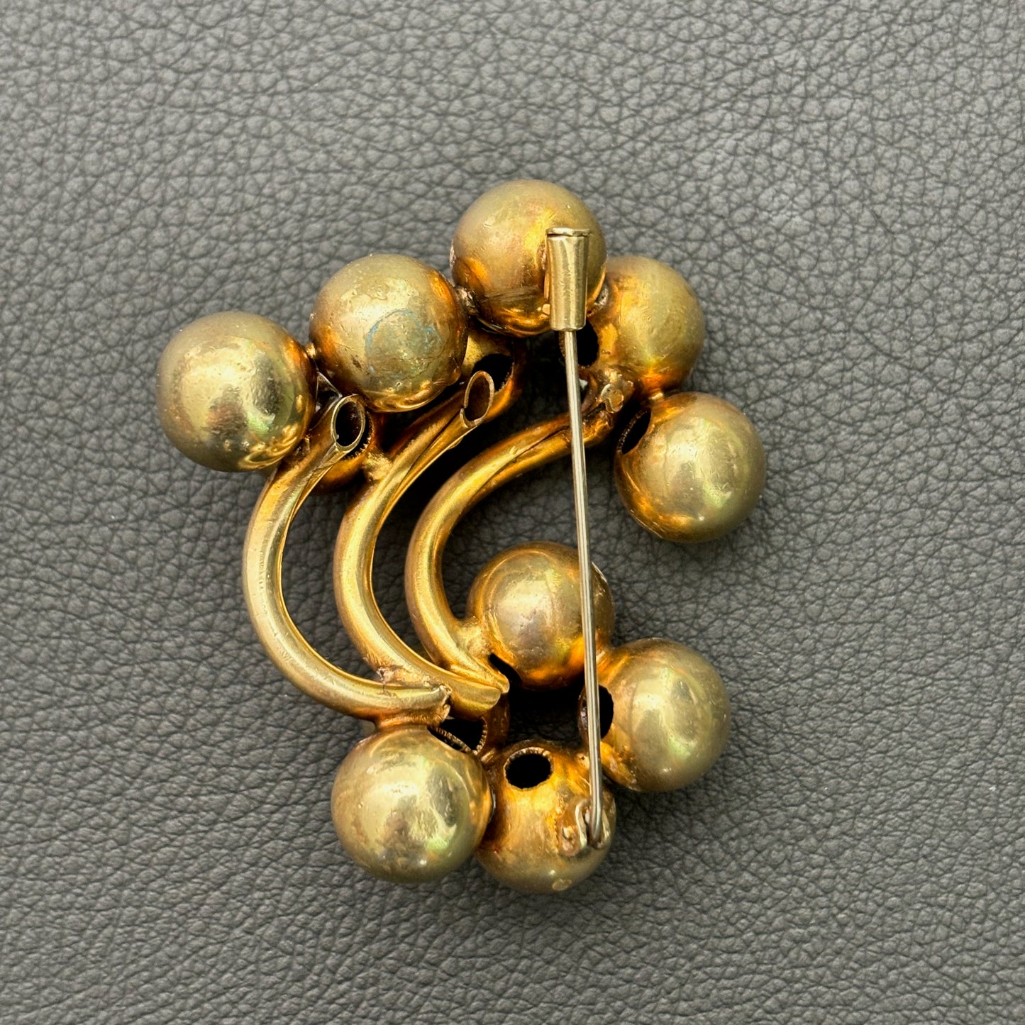 1950s Brass Balls Brooch