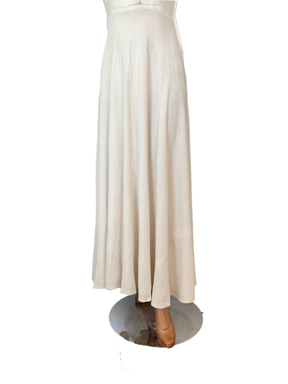 1940s Cream Rayon Evening Dress | XS