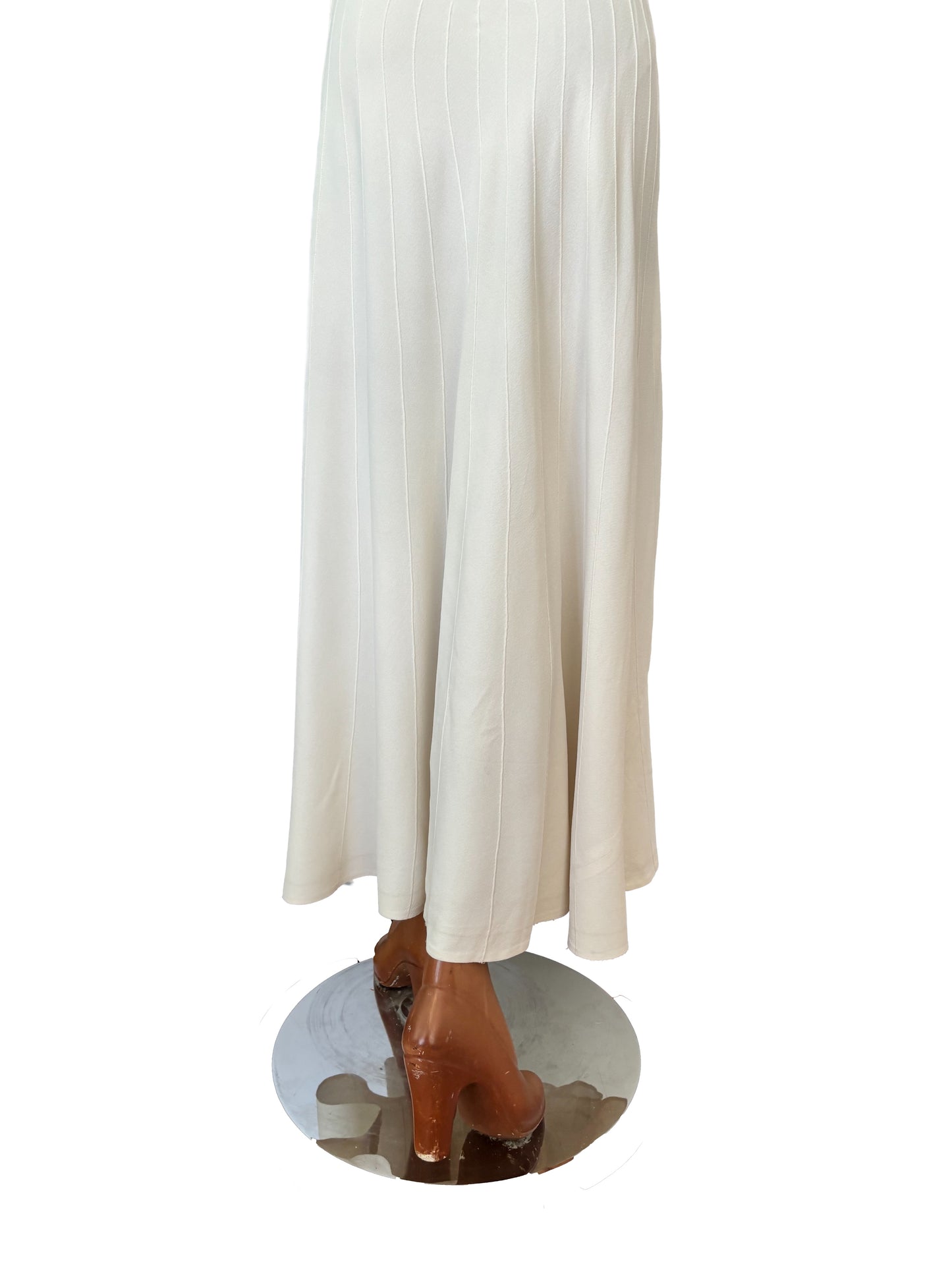 1940s Cream Rayon Evening Dress | XS