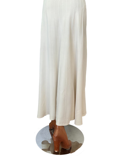 1940s Cream Rayon Evening Dress | XS