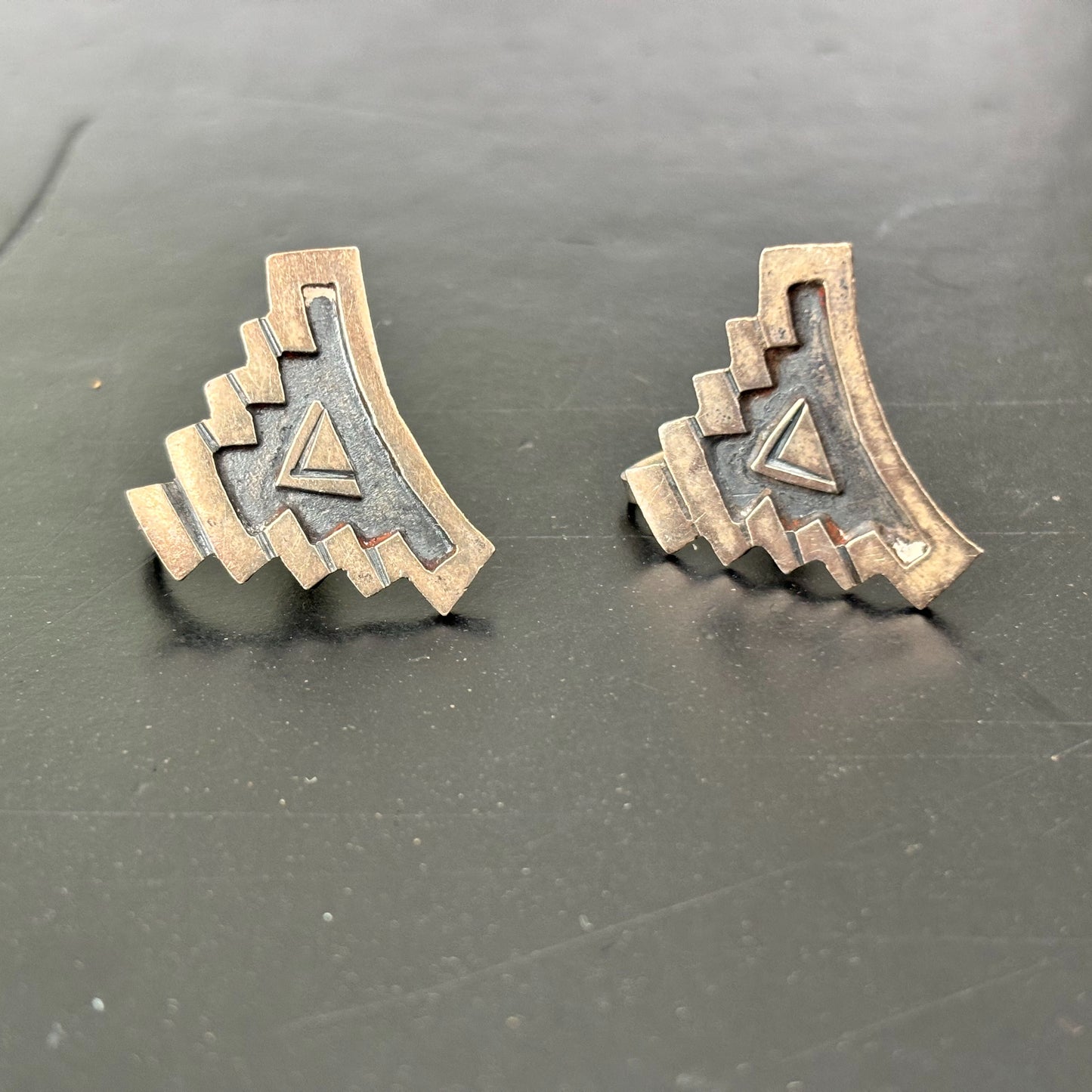 1940s/50s Mexican Silver Screw Back Earrings