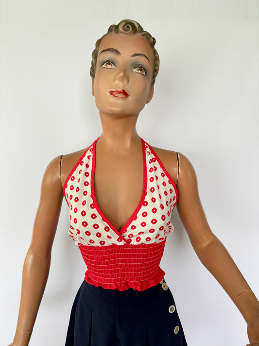 1970s Cotton Halter Top | S - L