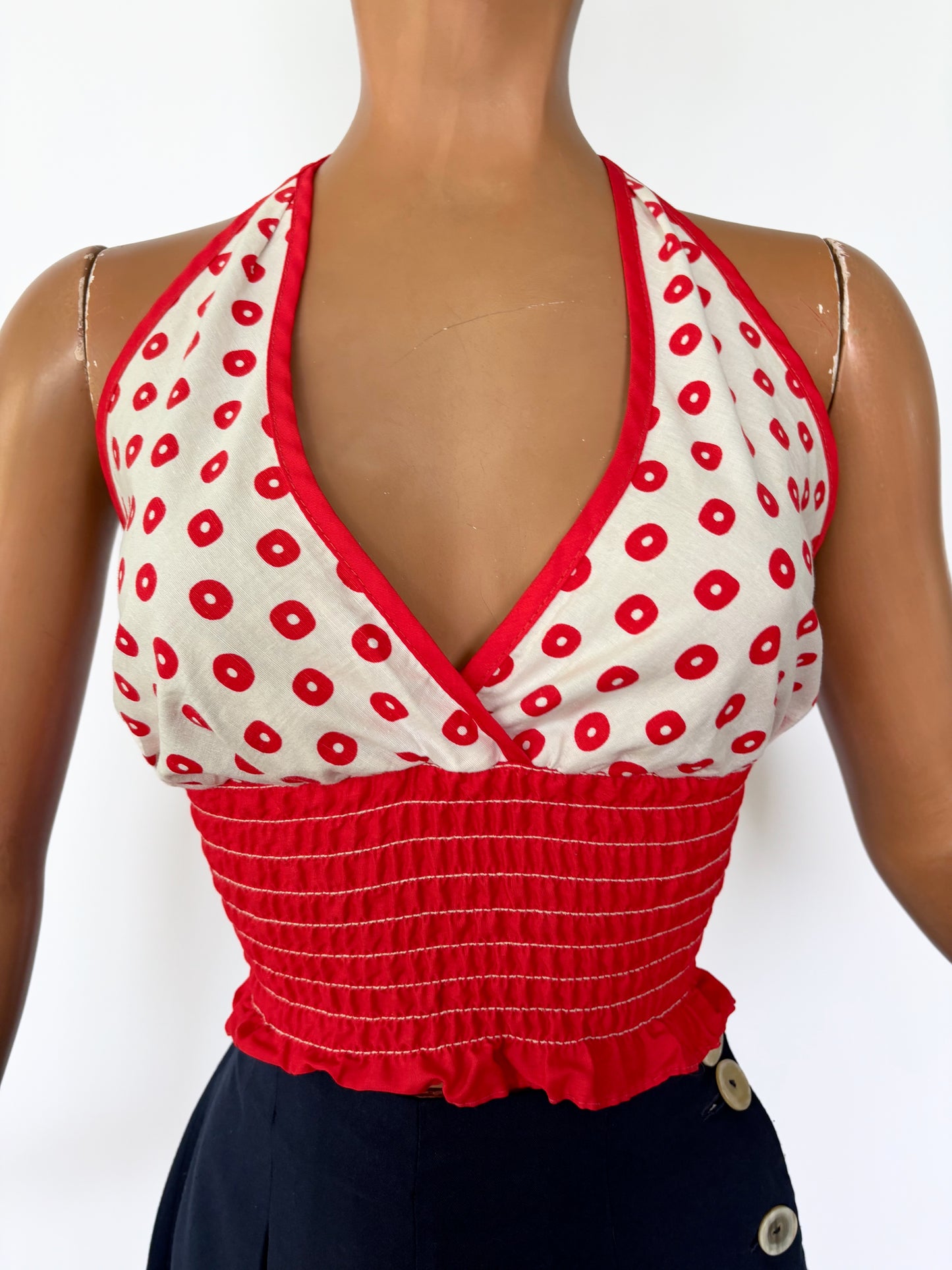 1970s Cotton Halter Top | S - L