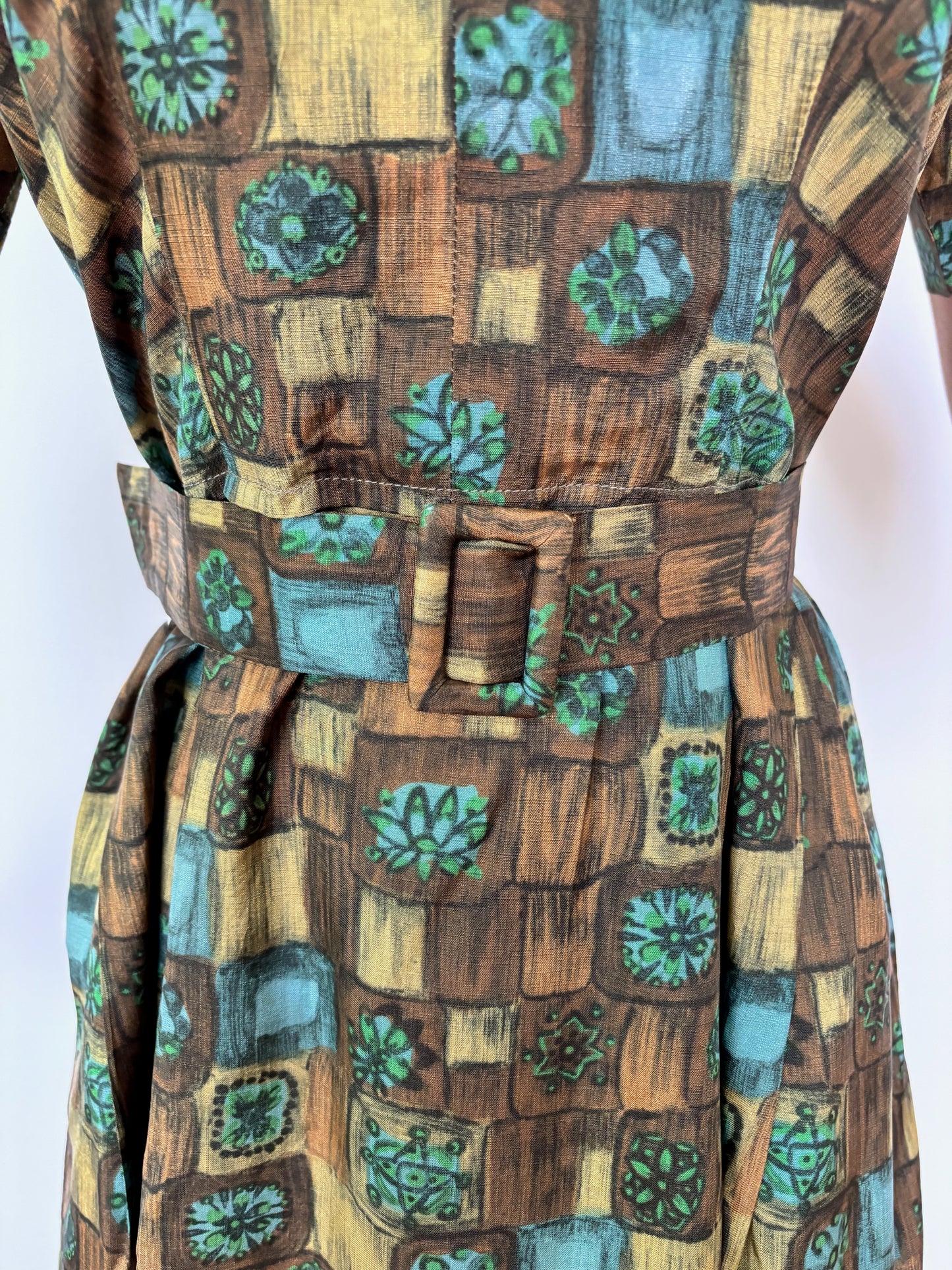 1960s Graphic Print Dress | S/M