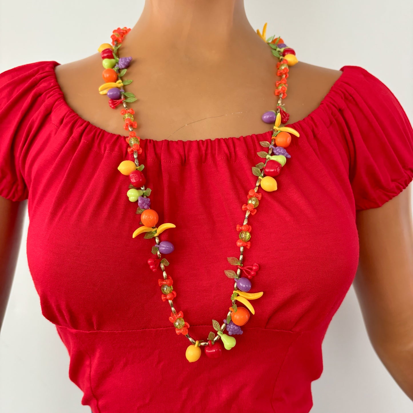 Mid Century Fruit Salad Necklace