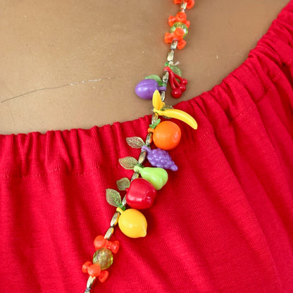 Mid Century Fruit Salad Necklace