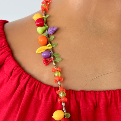 Mid Century Fruit Salad Necklace