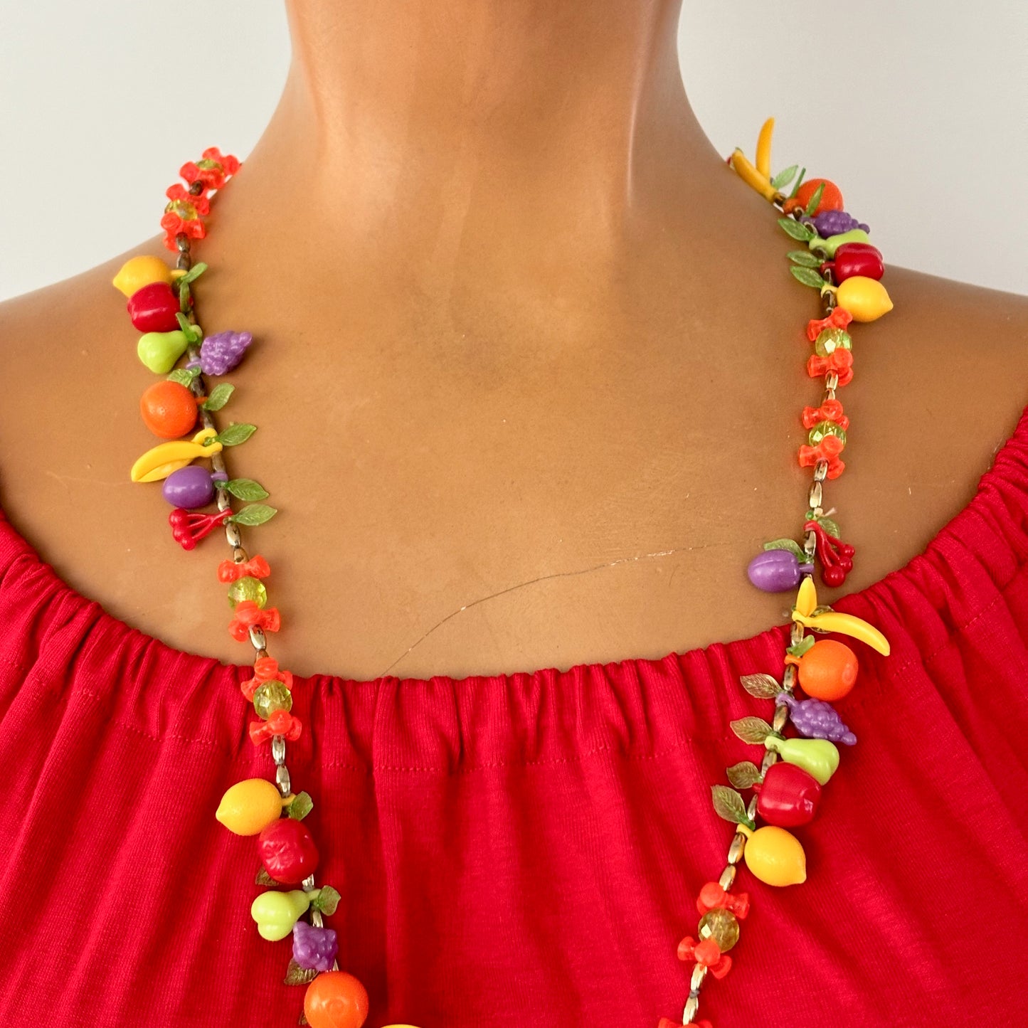 Mid Century Fruit Salad Necklace