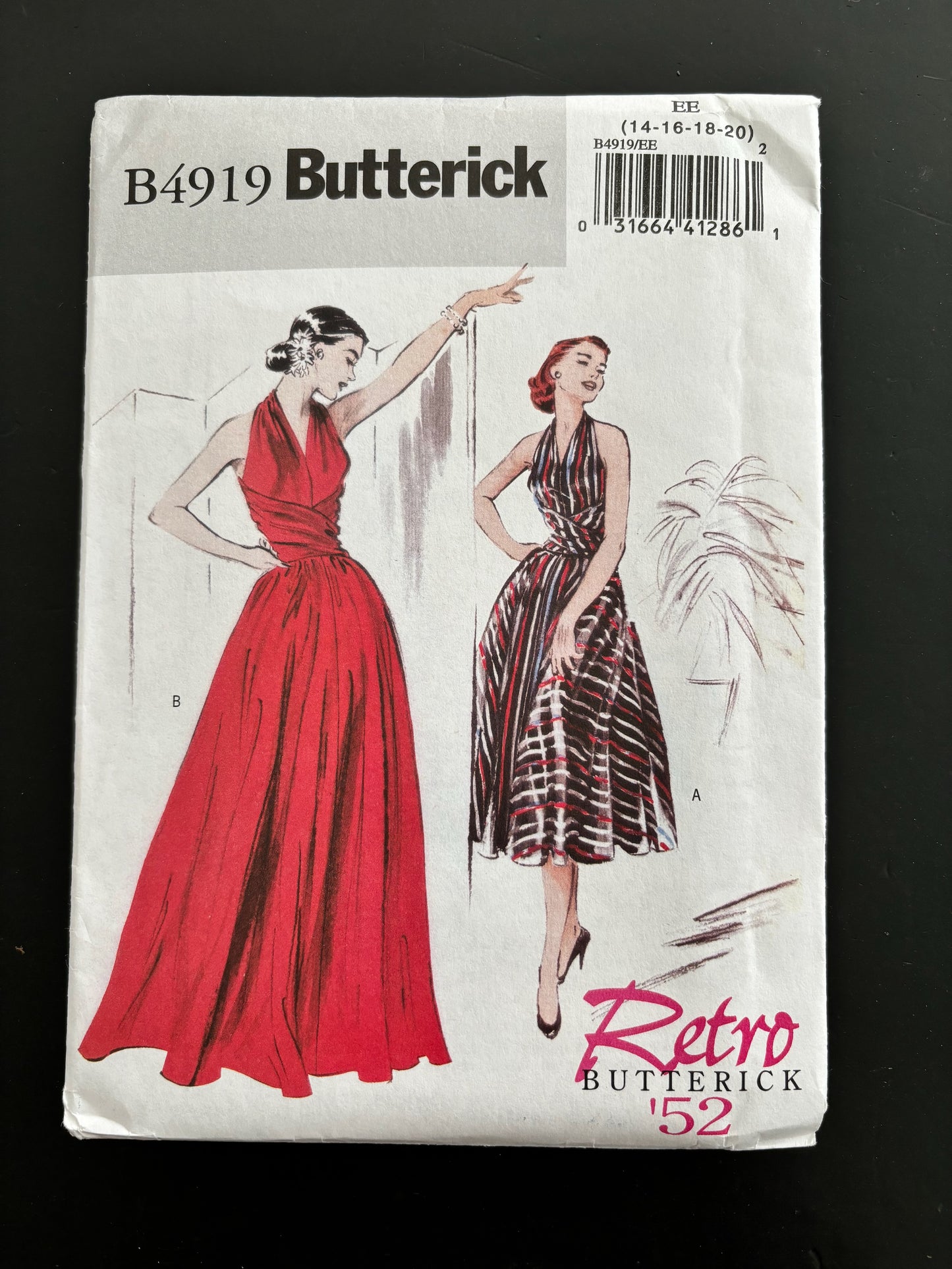 Butterick B4919 Retro Dress Size 14-20 Sewing Pattern