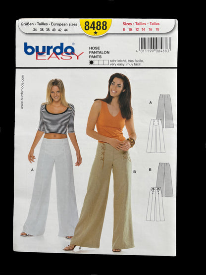 Burda Easy 8488 Sailor Pants Size 8-18