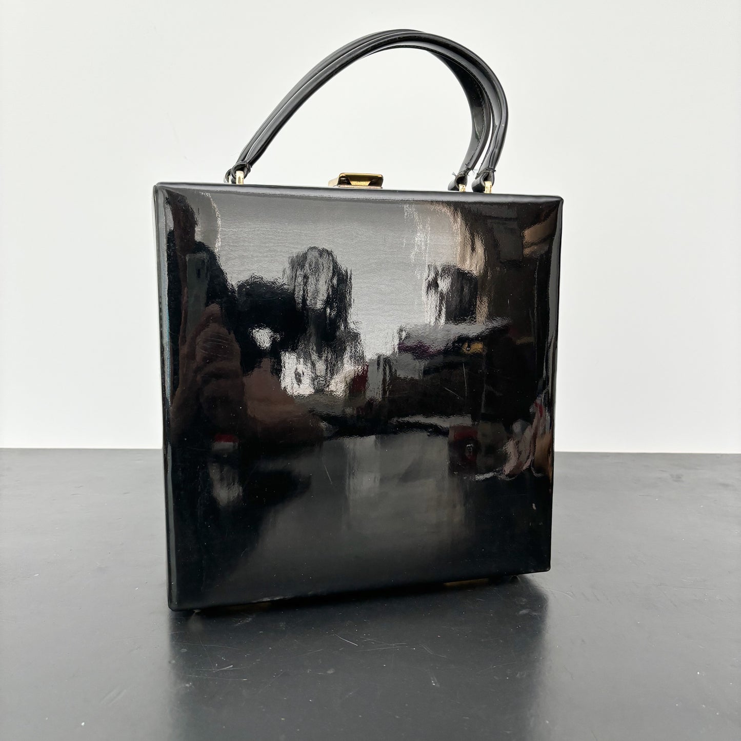 1960 Patent Leather Handbag / Beauty Case