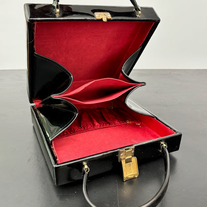 1960 Patent Leather Handbag / Beauty Case