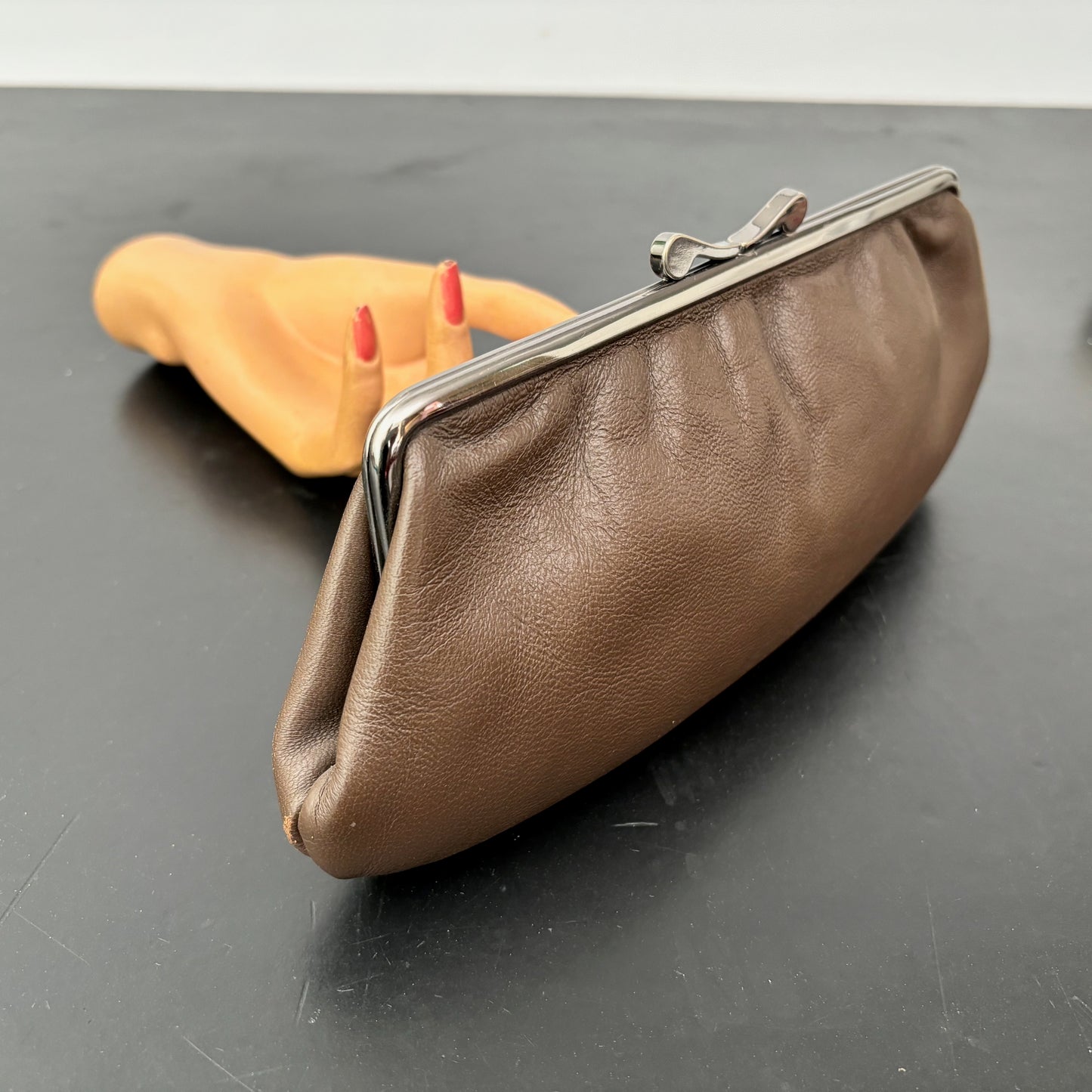 1950s/60s Brown Leather Purse / Handbag