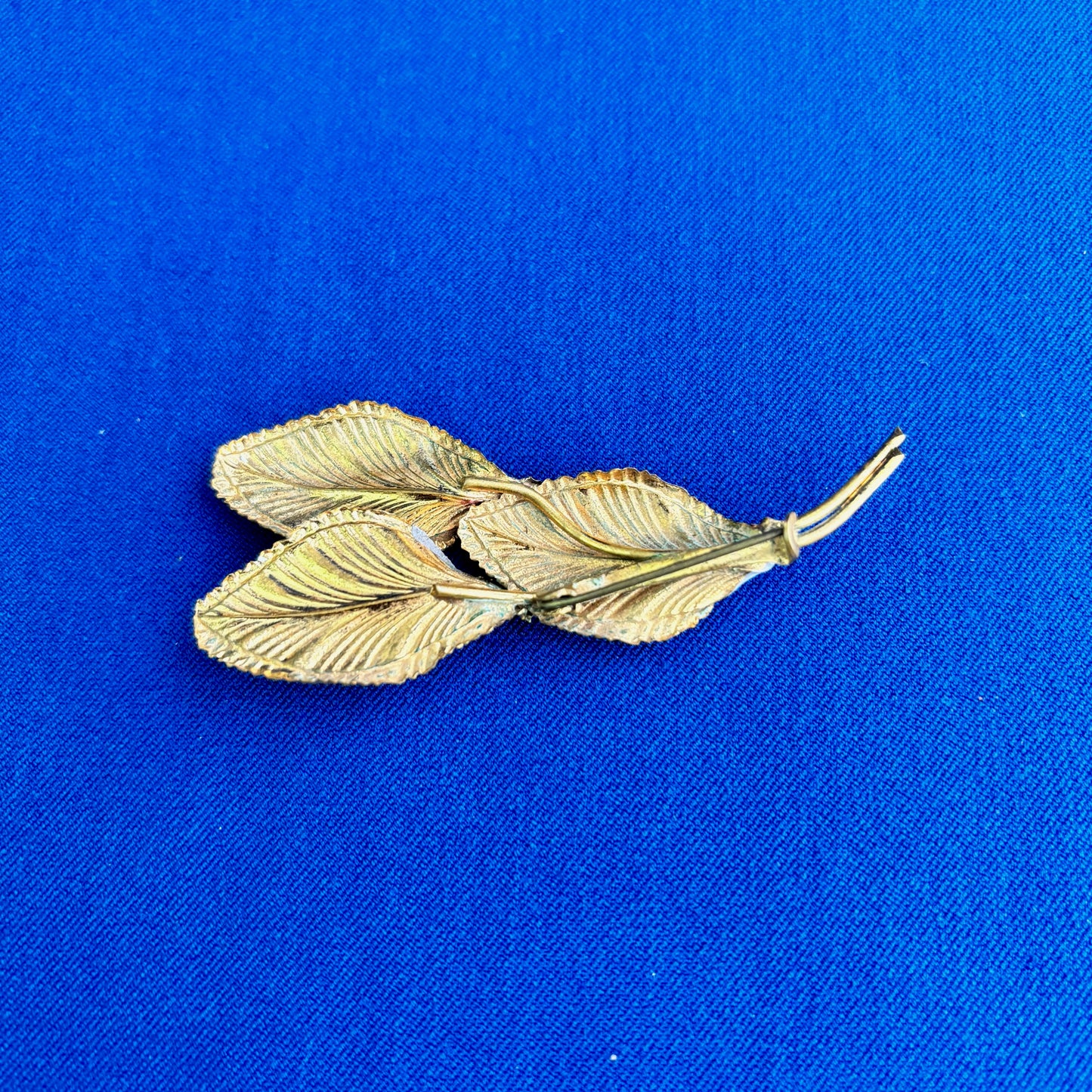 1950s Hand Painted Brass Brooch