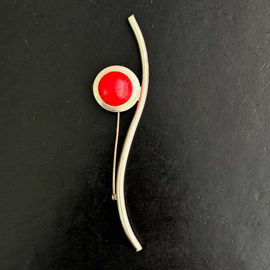 1920s/1930s Art Deco Stylized Metal Flower Brooch