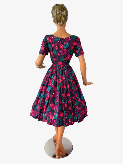 1950s Silk Swing Dress | XS/S