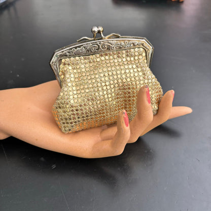 1960s Faux Gold Chainmail Money Purse