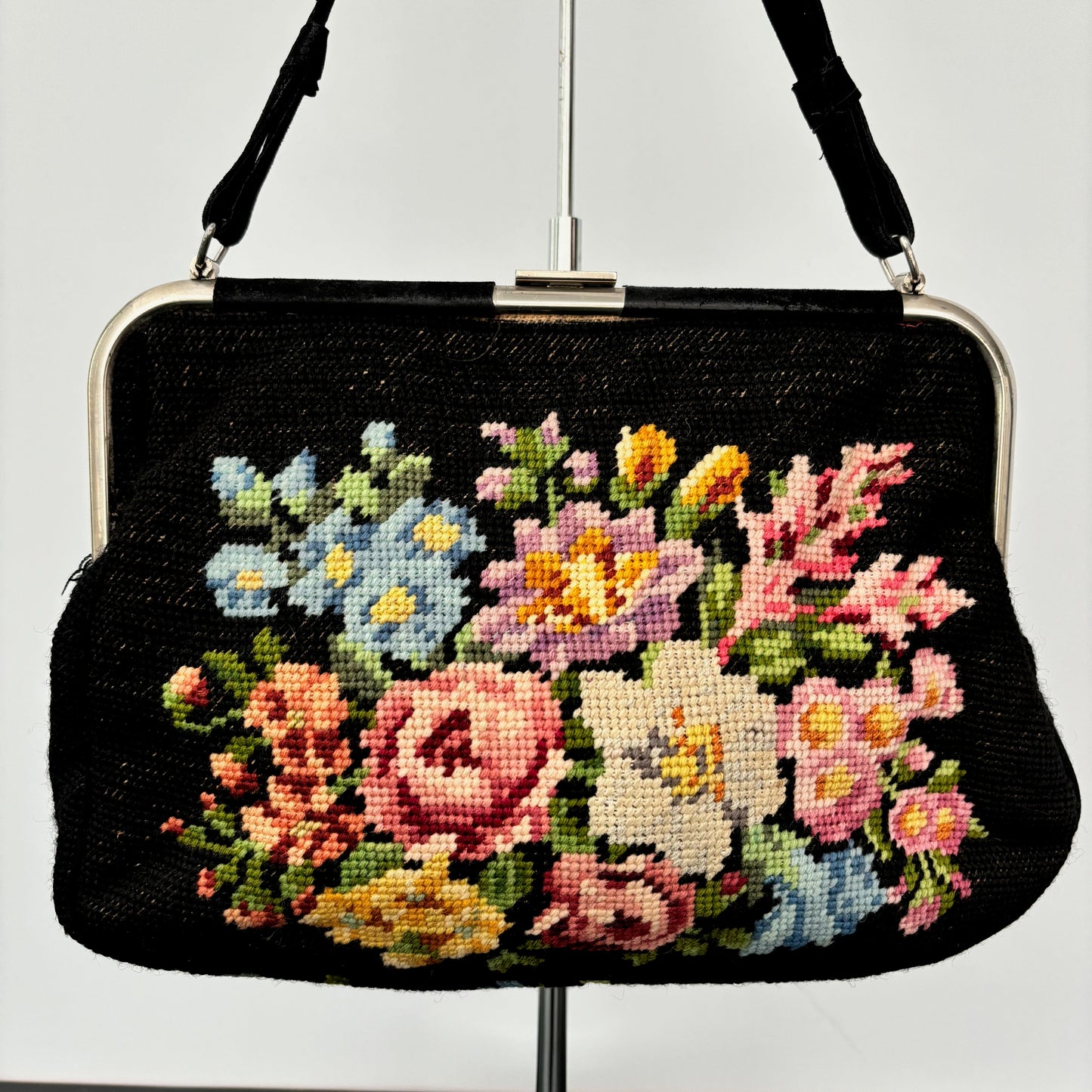 1950s Floral Needlepoint Handbag