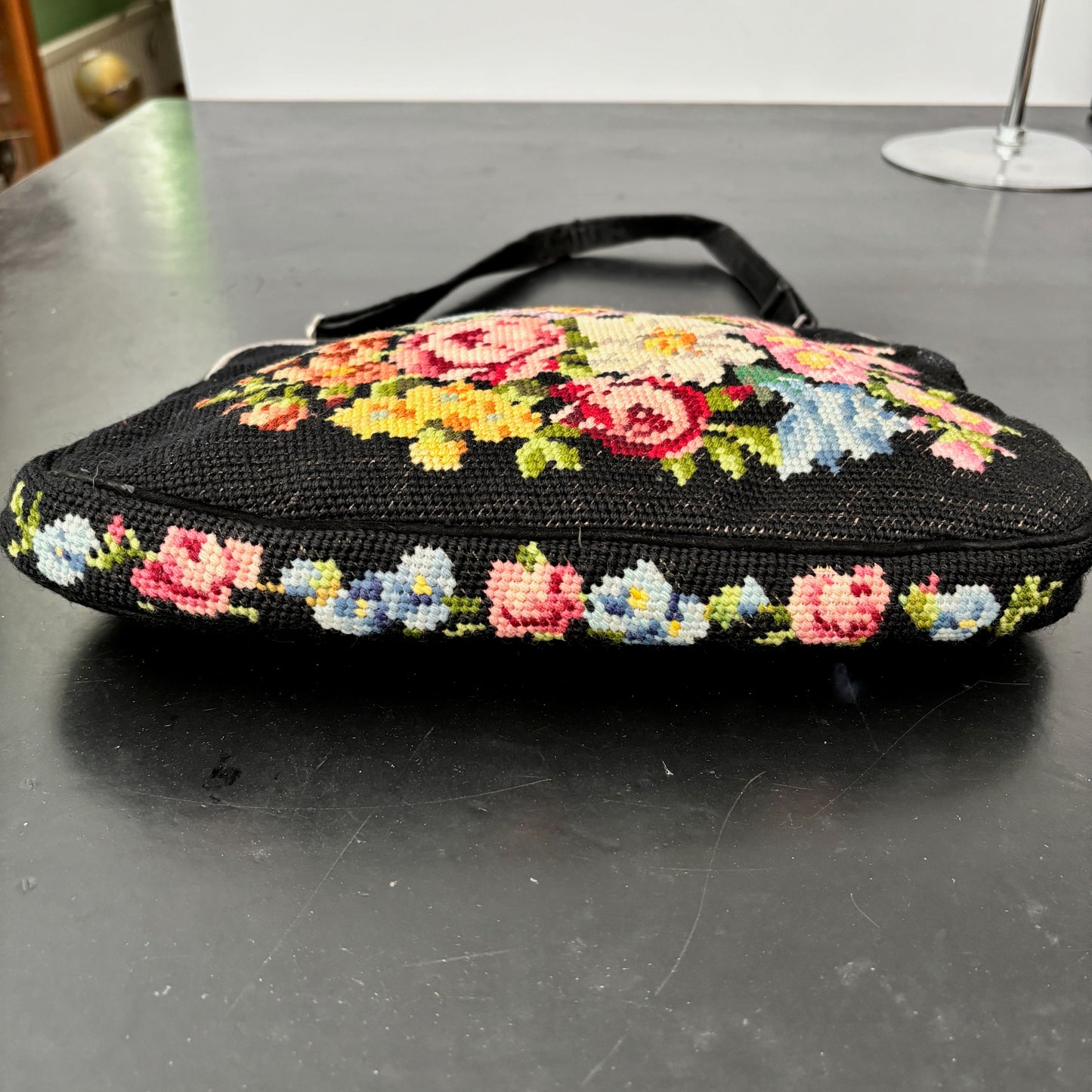 1950s Floral Needlepoint Handbag