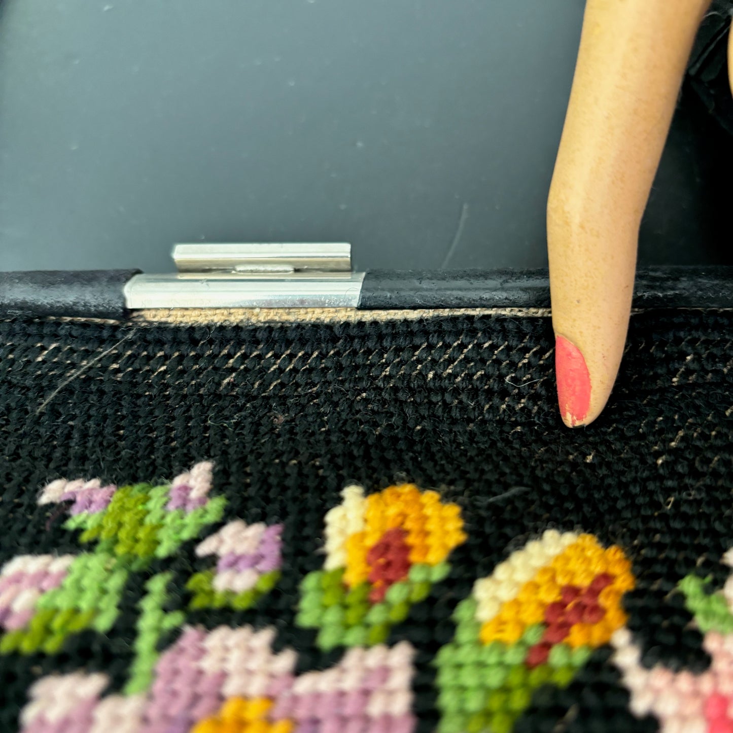 1950s Floral Needlepoint Handbag