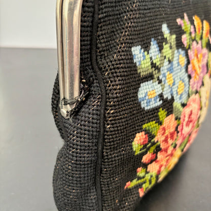 1950s Floral Needlepoint Handbag