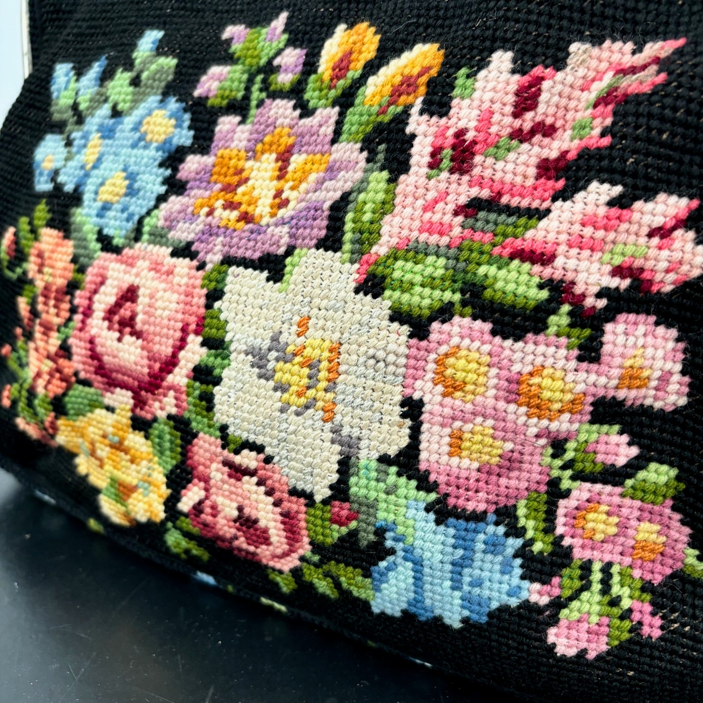 1950s Floral Needlepoint Handbag