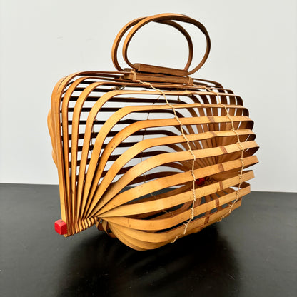 1940s Foldable Bamboo Handbag