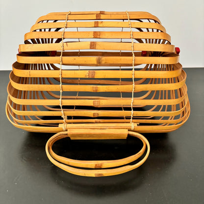 1940s Foldable Bamboo Handbag