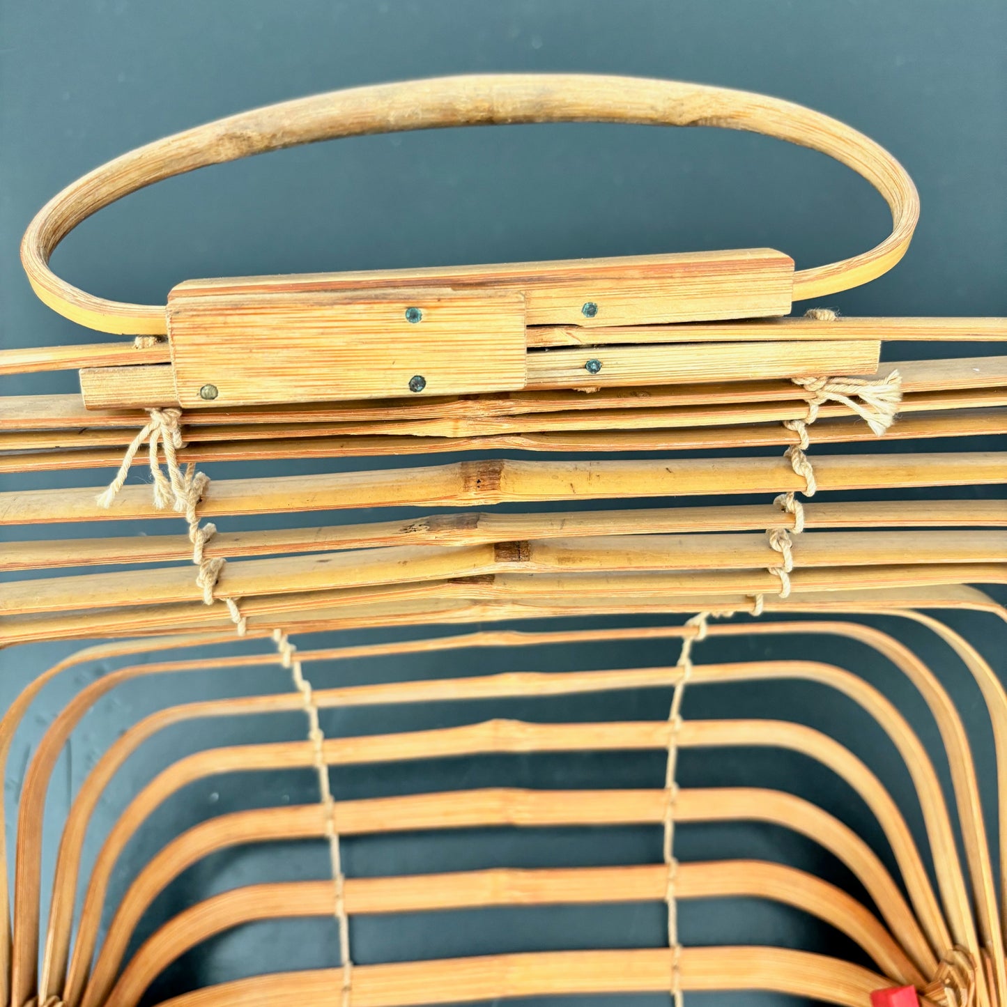 1940s Foldable Bamboo Handbag