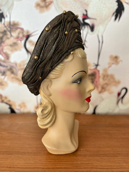 1940s Gold Lurex Turban