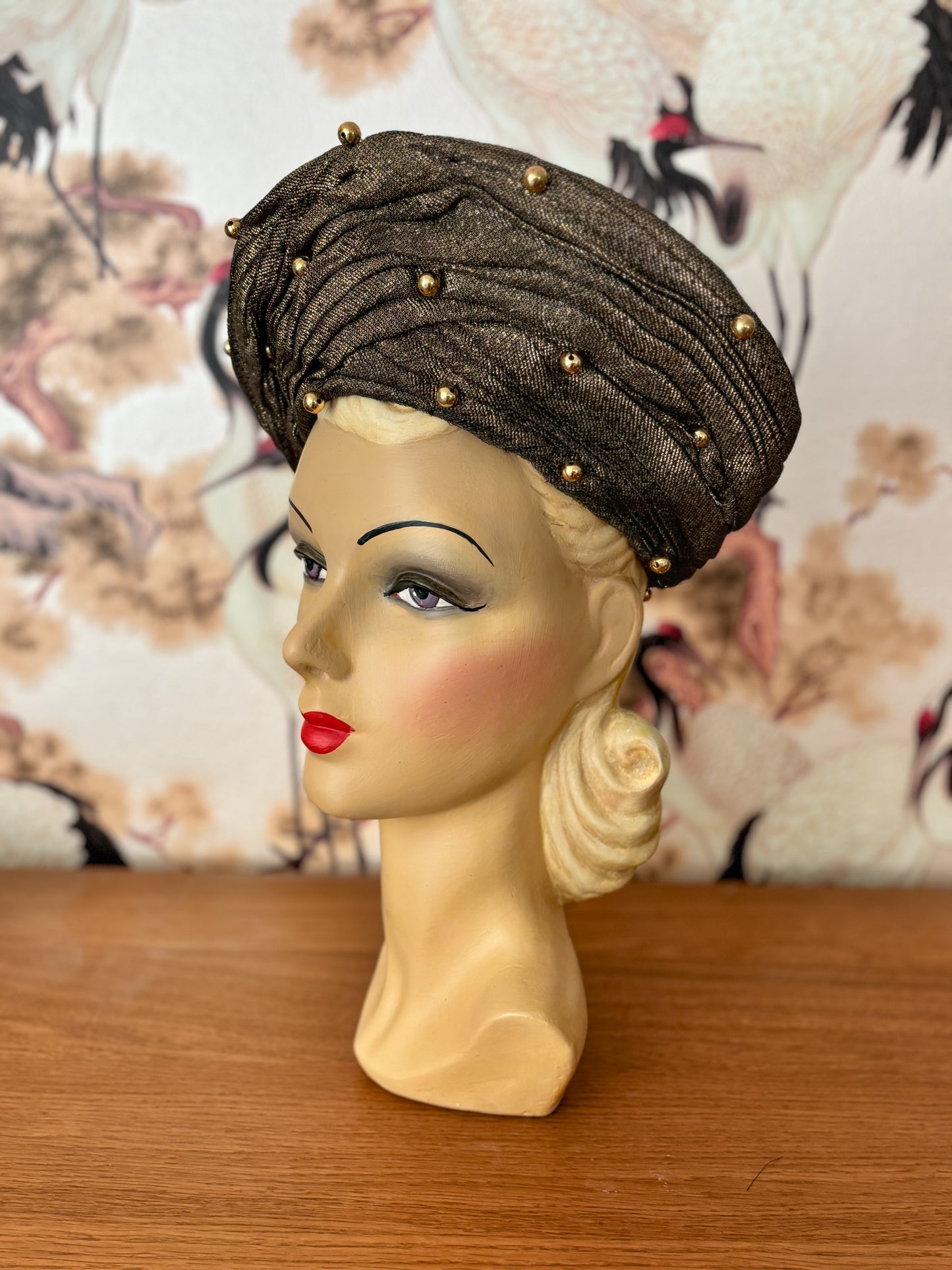 1940s Gold Lurex Turban