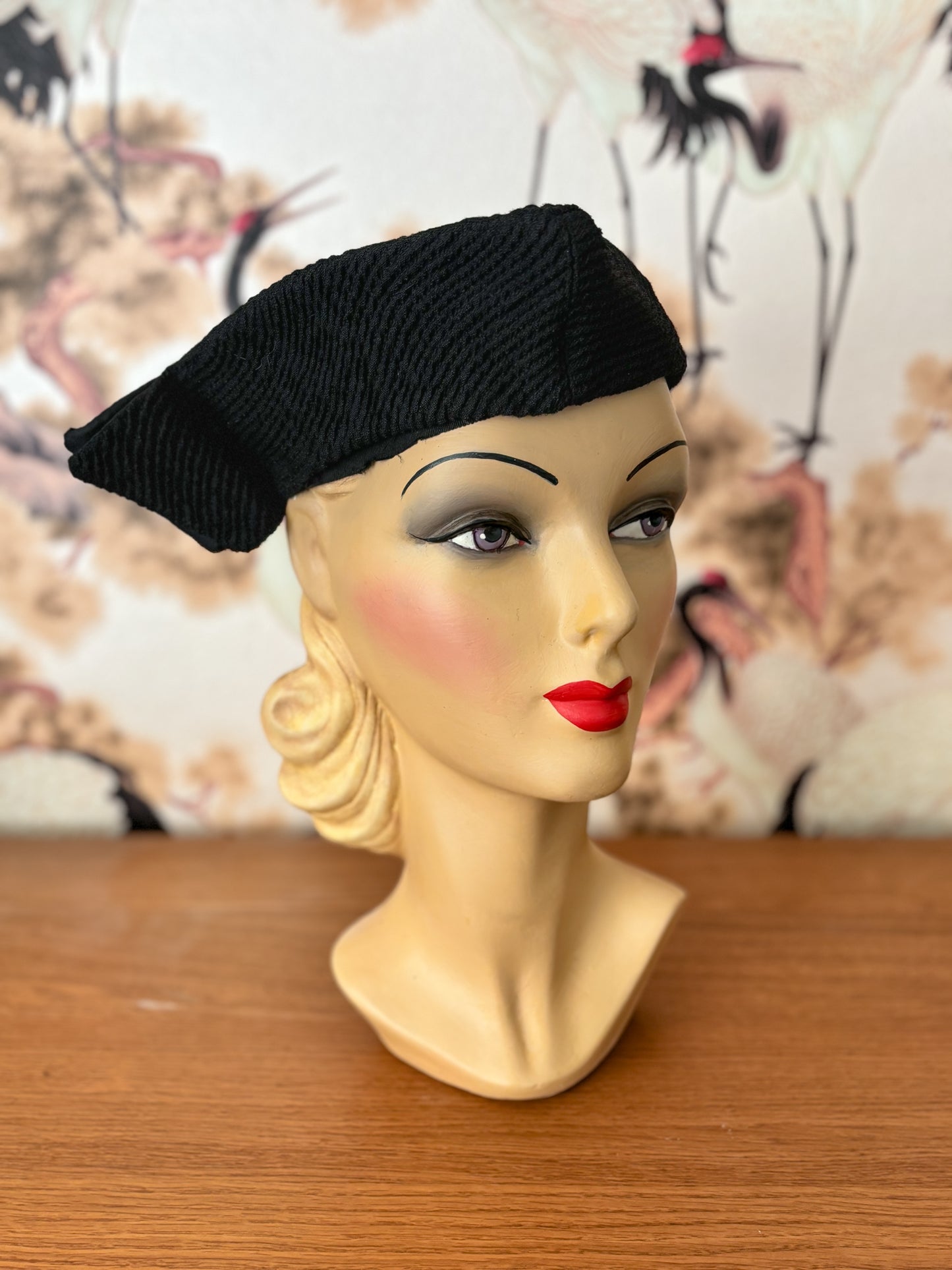 1940s Dale Triangular Ribbed Hat