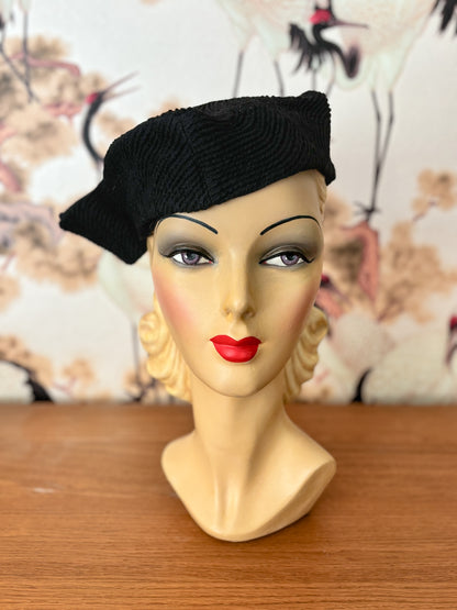 1940s Dale Triangular Ribbed Hat