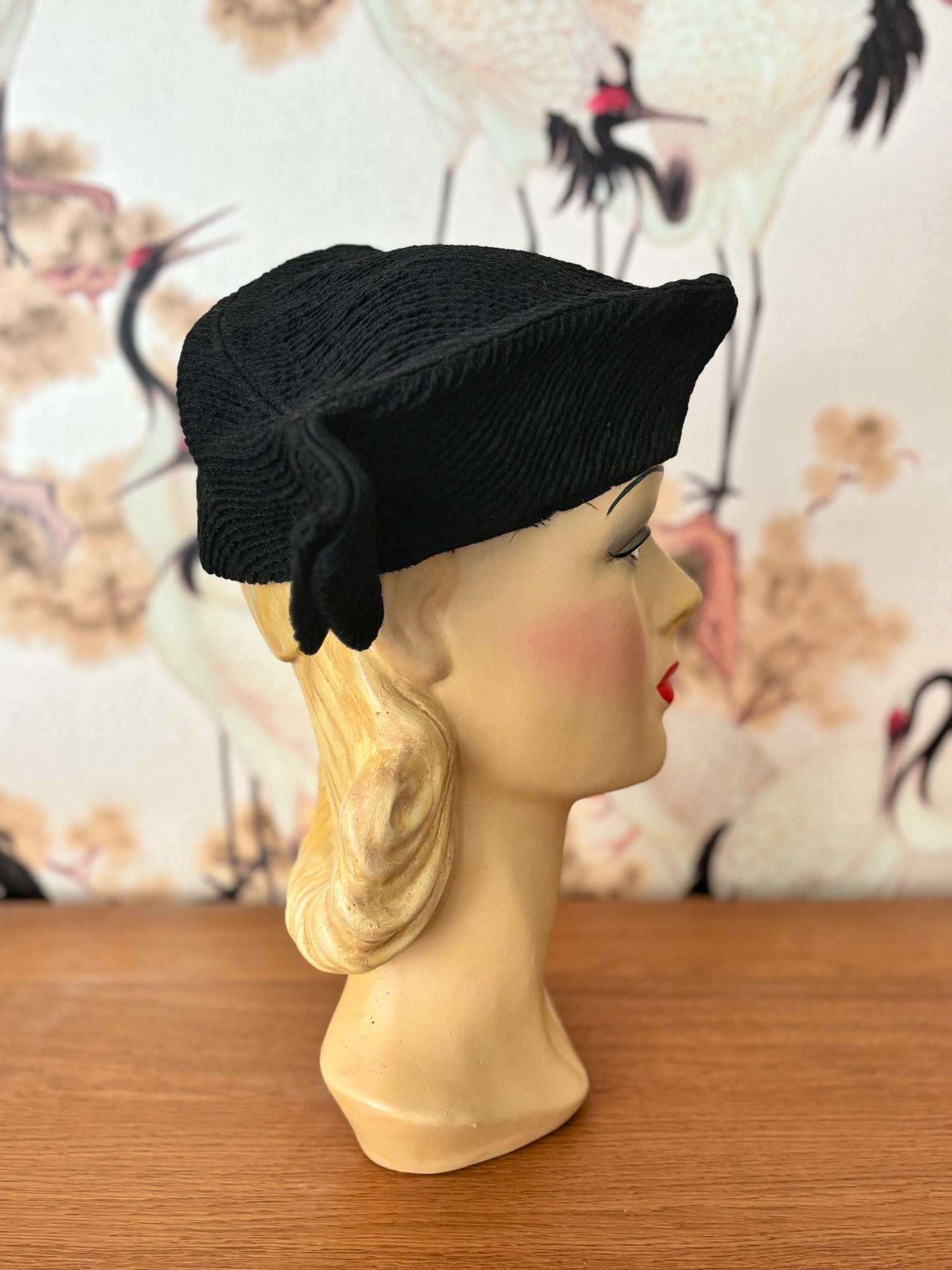 1940s Dale Triangular Ribbed Hat