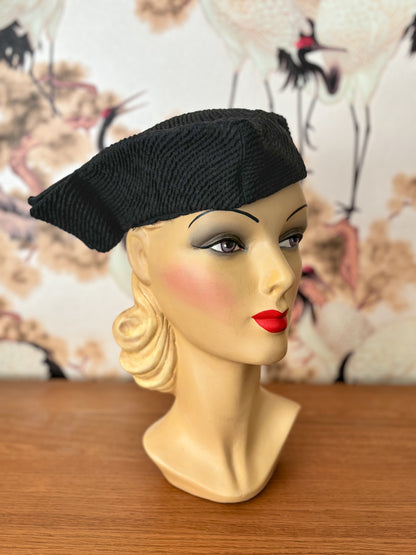 1940s Dale Triangular Ribbed Hat