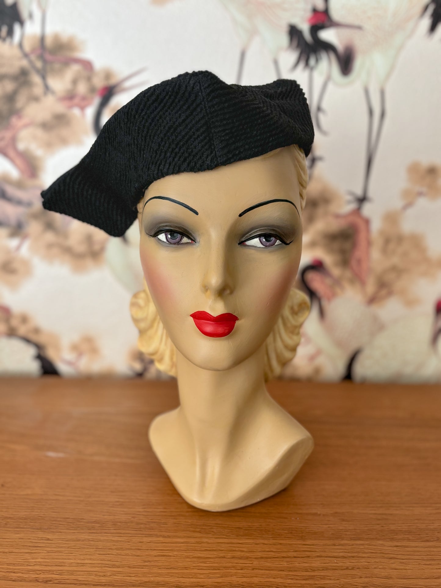 1940s Dale Triangular Ribbed Hat