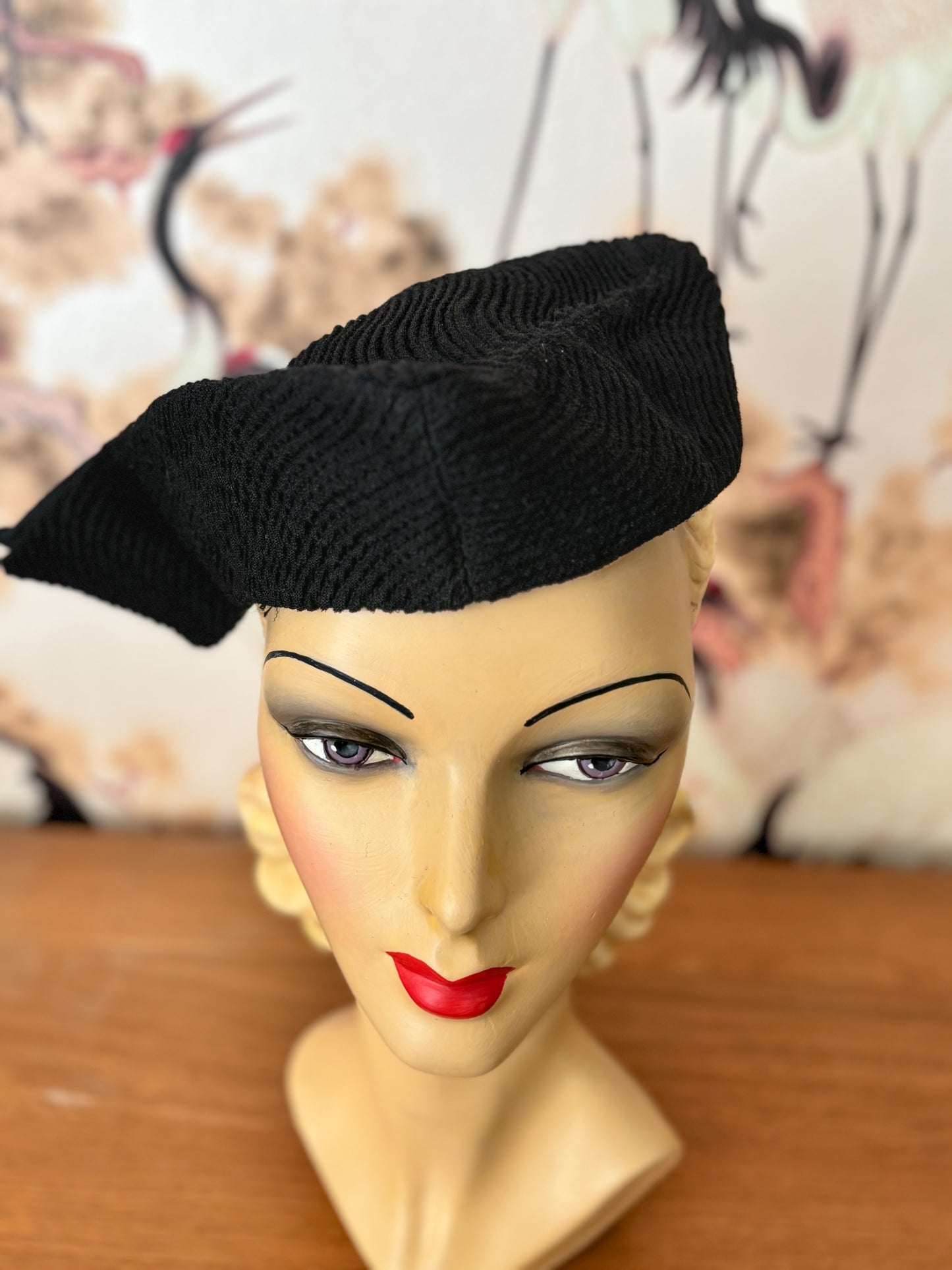 1940s Dale Triangular Ribbed Hat