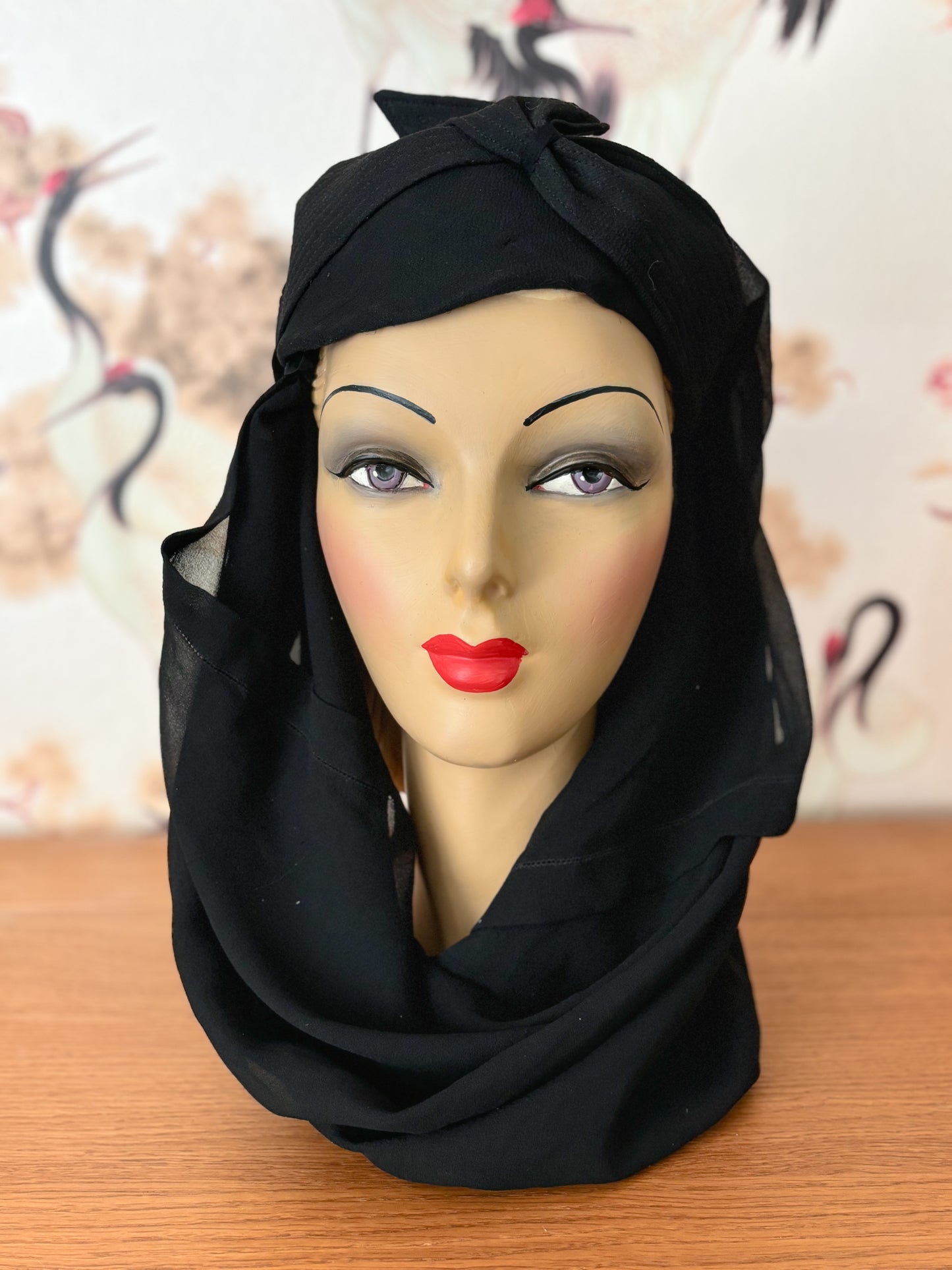 1940s Crepe Draped Turban Bedouin Hat