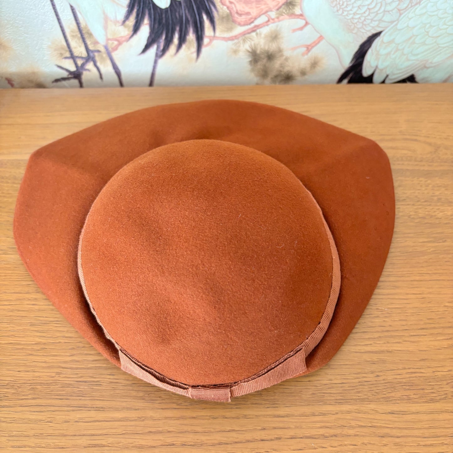 1940s Brown Felt Halo Hat