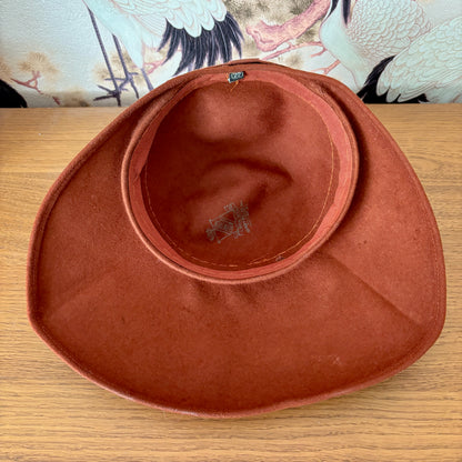 1940s Brown Felt Halo Hat