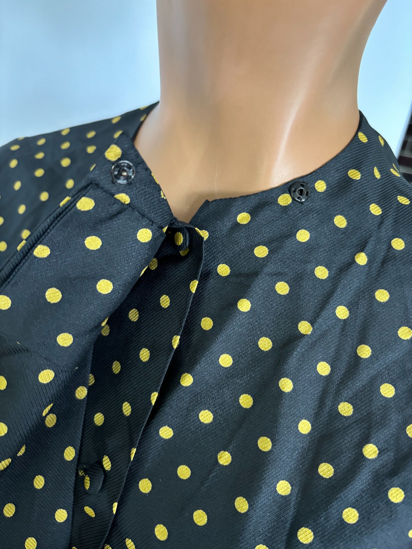 1950s/60s Polkadot Pussy Bow Blouse | M