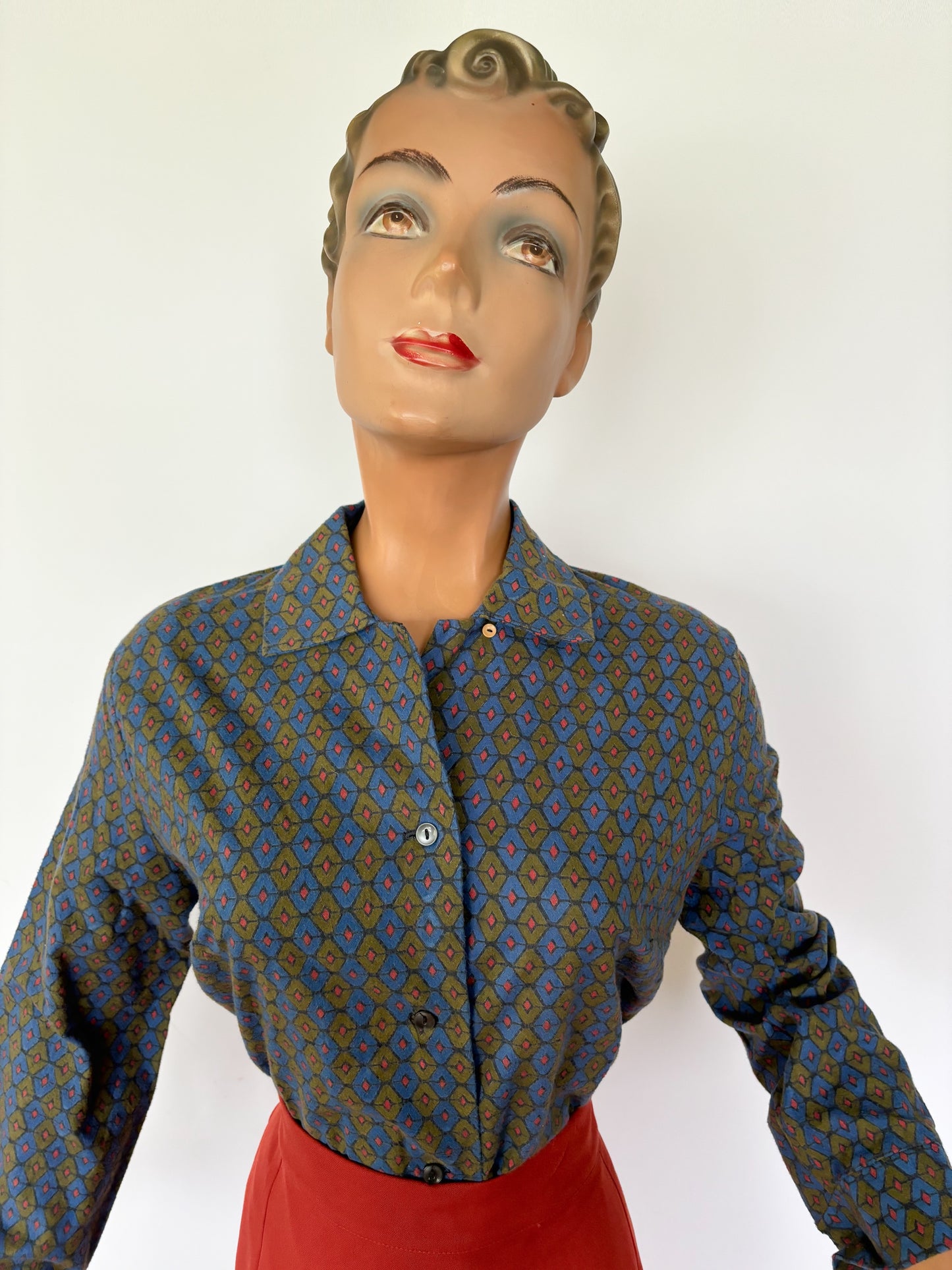 1950s Flannel Blouse | L