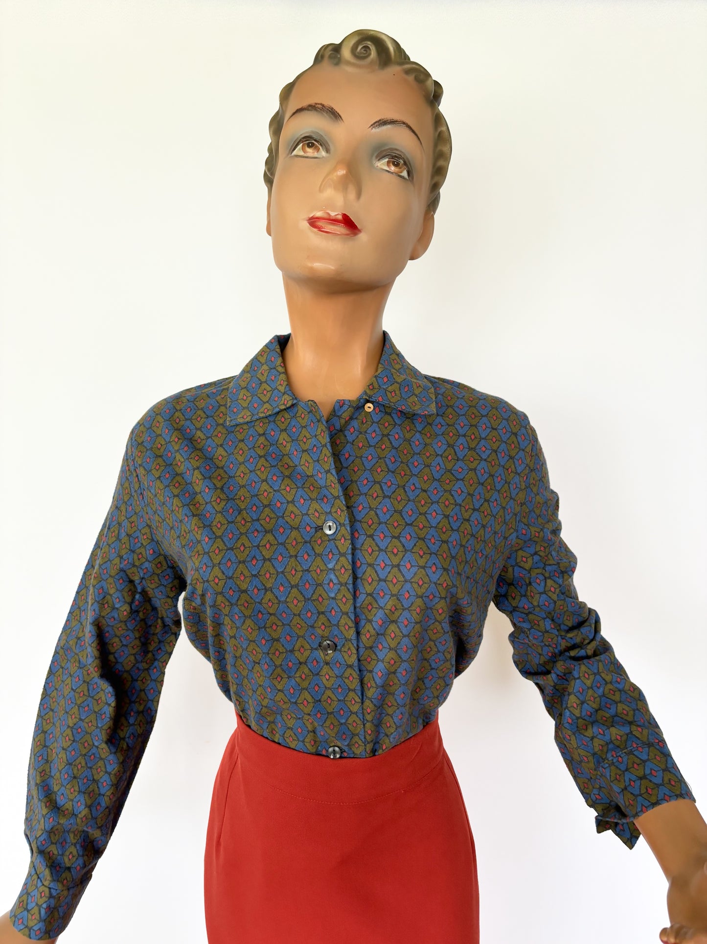 1950s Flannel Blouse | L