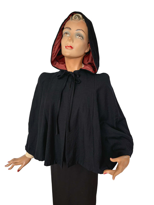 1940s Hooded Cape | S - XXL