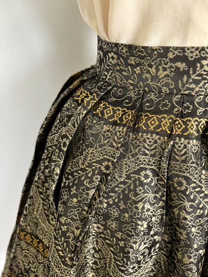 1950s/60s Gold and Silver Brocade Skirt | S