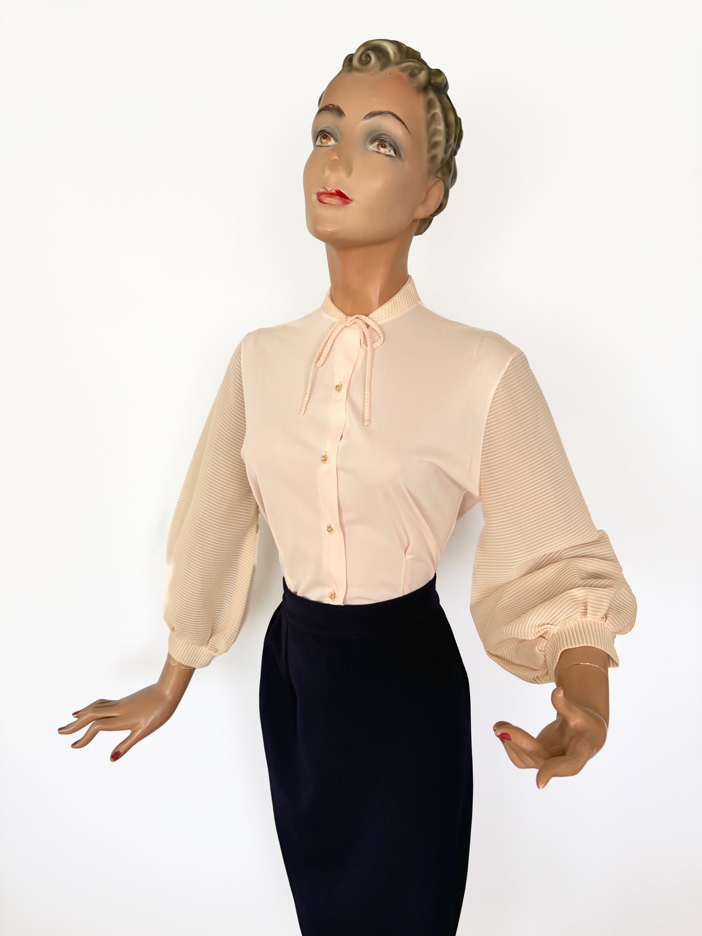 1950s Sweet Adeline Balloon Sleeve Blouse | S/M