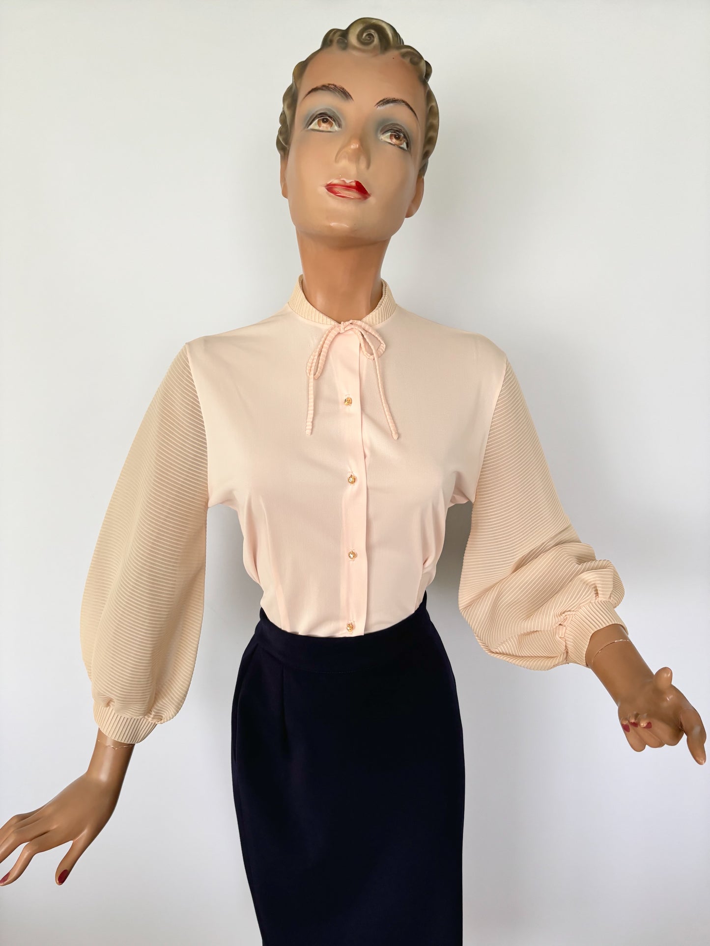 1950s Sweet Adeline Balloon Sleeve Blouse | S/M