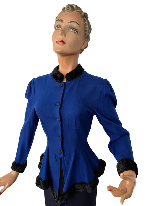 1940s Peplum Blouse Jacket | S/M