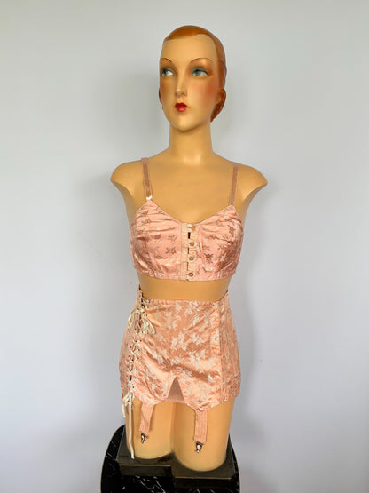 Vintage 1940s/1950s Blush Pink Girdle | S